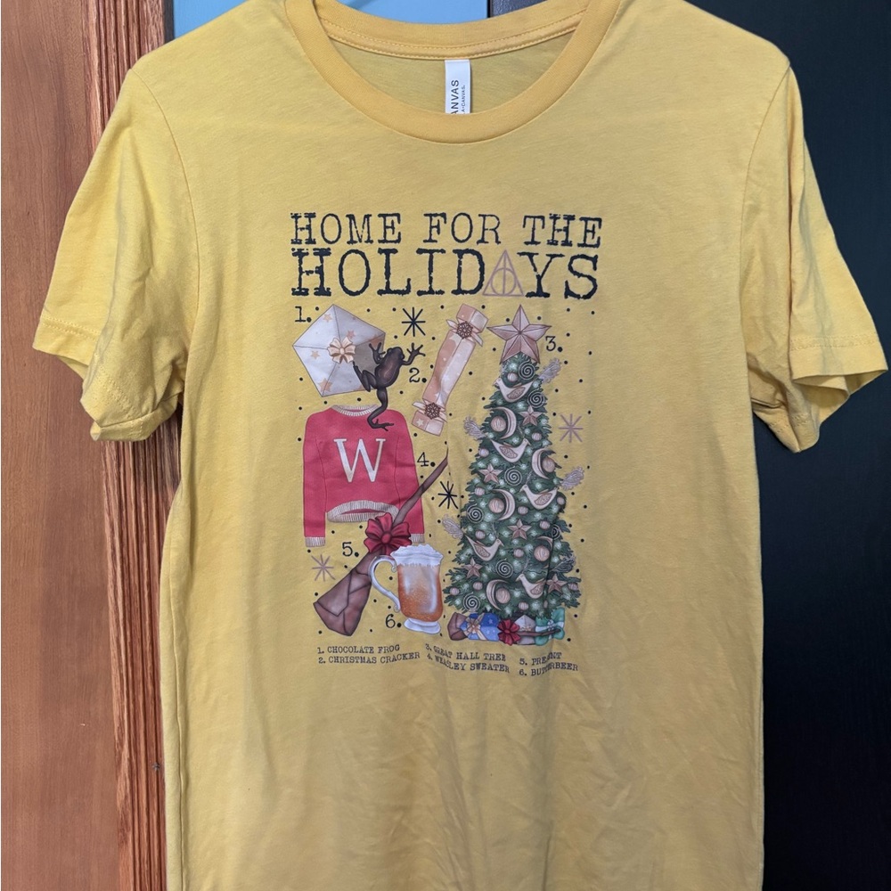 Harry Potter Bella Canvas Yellow Christmas Graphic Tee